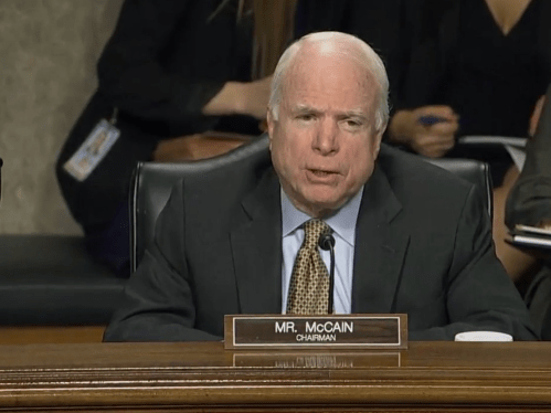 watch-john-mccain-blow-up-at-protesters-heckling-henry-kissinger--get-out-of-here-you-low-life-scum